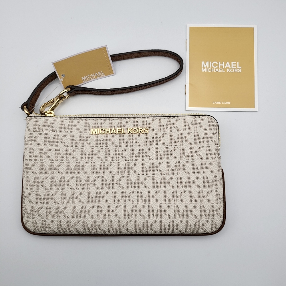 NEW Michael Kors Jet Set Large Wristlet in Vanilla